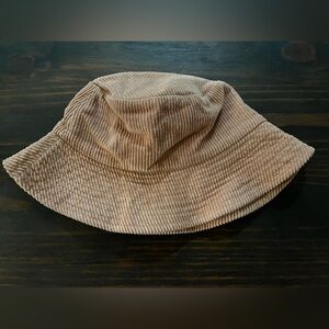 Corduroy Tan/Light Peach Bucket Hat